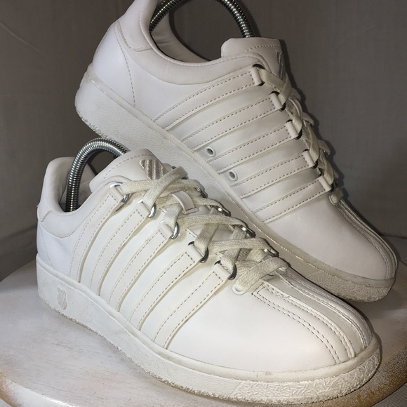 K Swiss shoe white on white leather ladies lace size 10. - Picture 2 of 9
